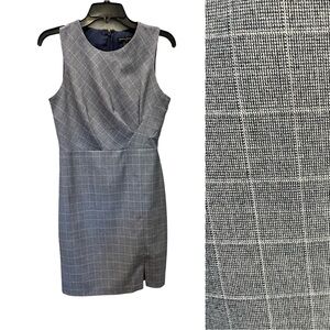 Banana Republic gray plaid dress.